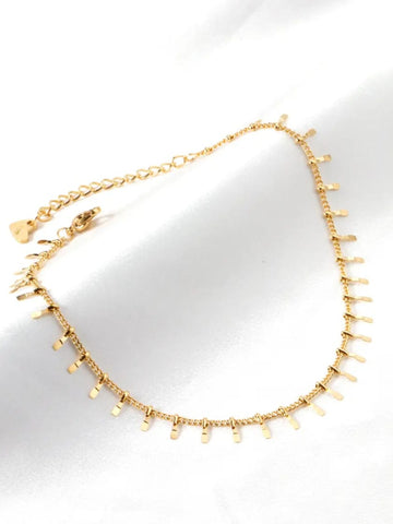 18K Gold Plated Chic Dangle Drop Chain Anklet - QROSH