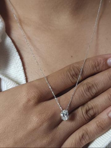 Silver Dazzle Moon Pendant - QROSH