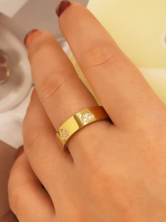 316L Heart Band Ring - QROSH