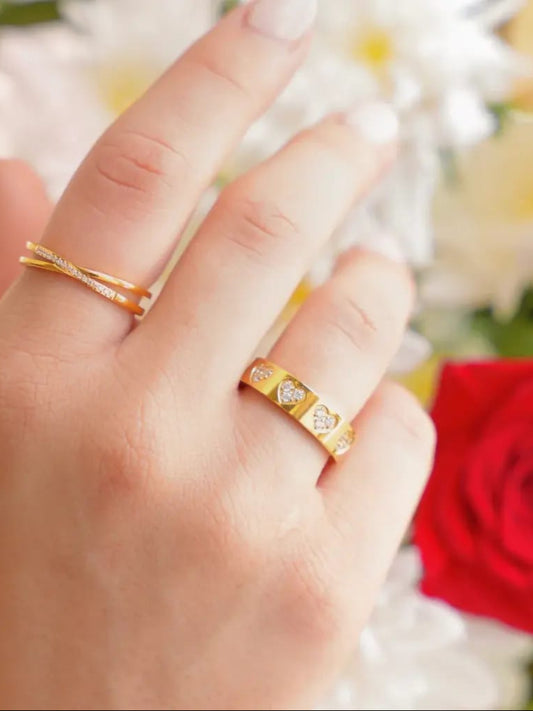 316L Heart Band Ring