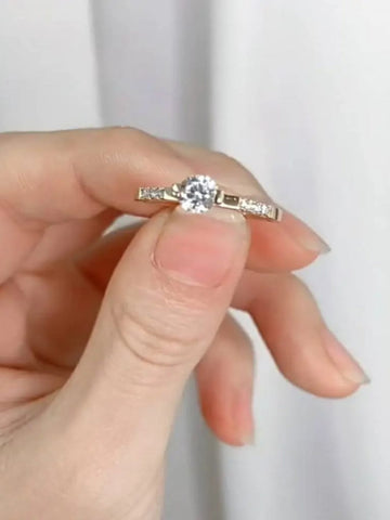 Solitaire Stone Studded Band Ring QROSH