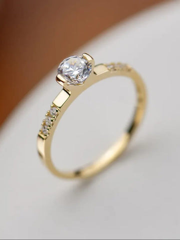 Solitaire Stone Studded Band Ring QROSH