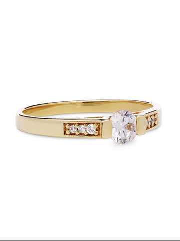 Solitaire Stone Studded Band Ring QROSH