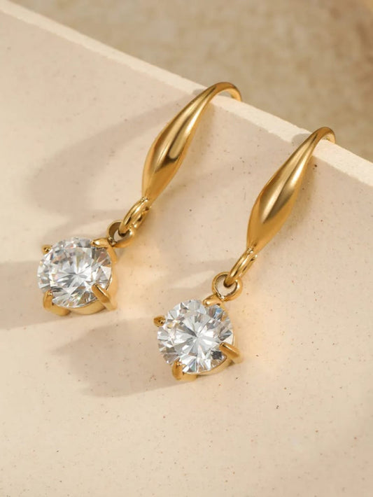 Abstract Gold Drop Earrings – Modern Irregular Earrings for Women QROSH