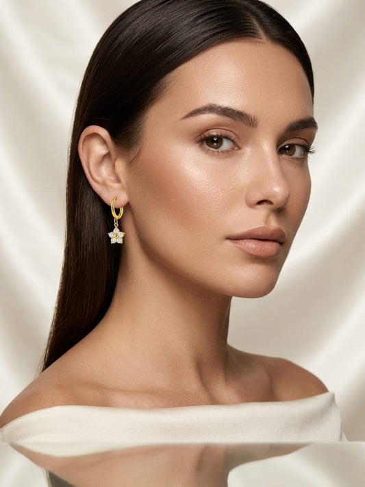 Flower Hoop Earrings QROSH