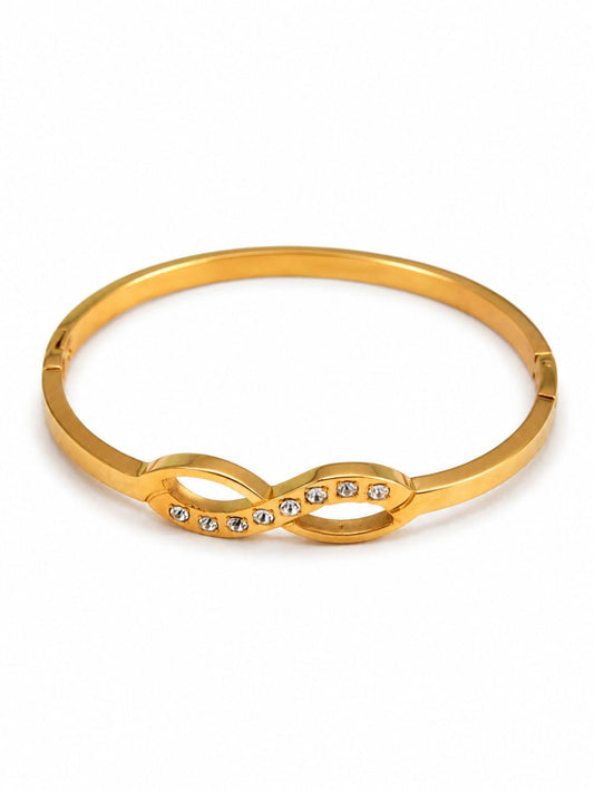 Infinity Crystal Gold Bangle QROSH