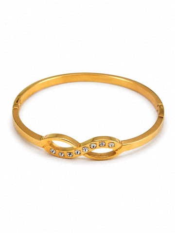 Infinity Crystal Gold Bangle QROSH