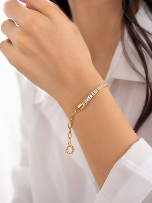 Luxe Baguette Link Bracelet QROSH