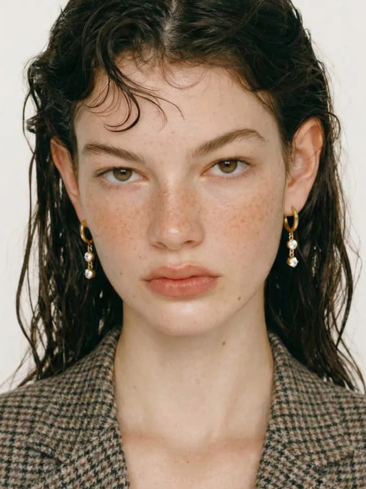 Celeste Dangle Hoops QROSH