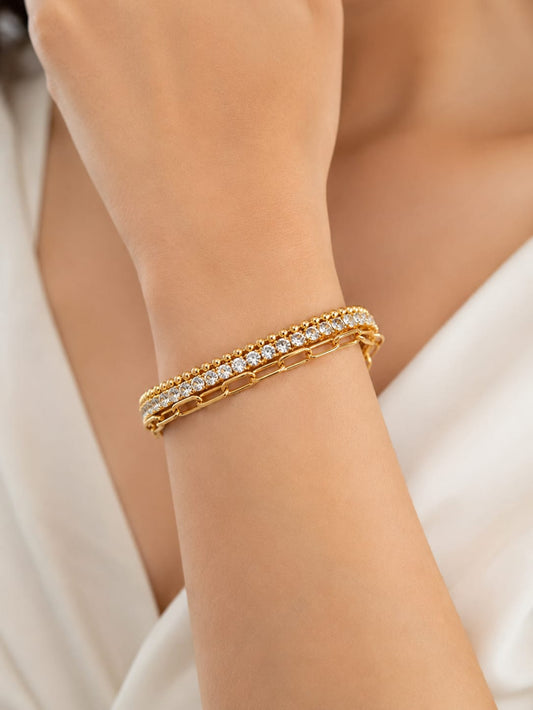 Double Layer Link Chain Bracelet QROSH