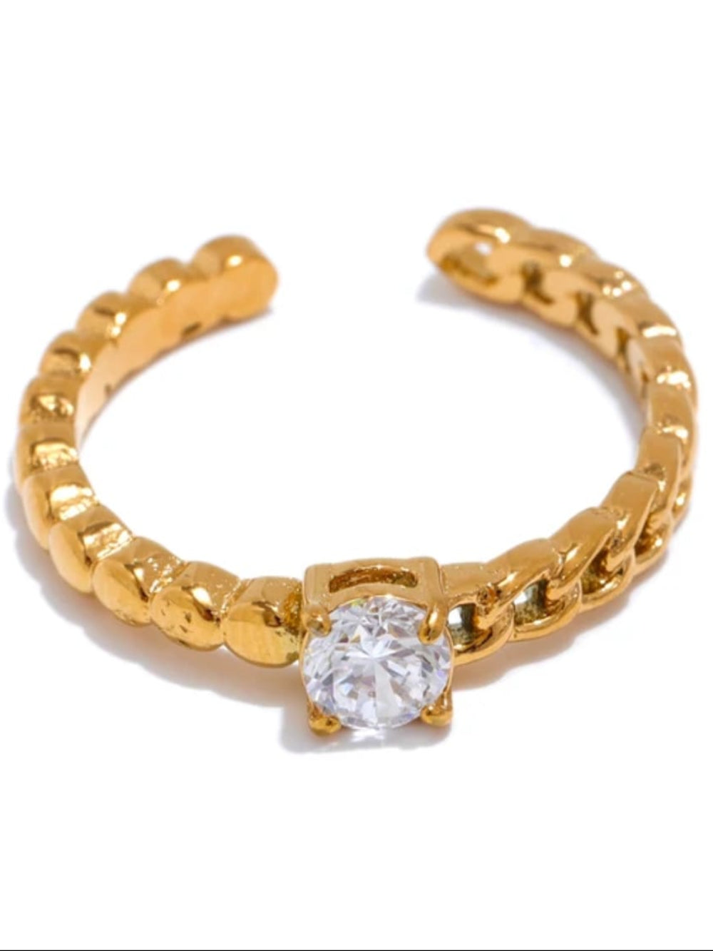 Gold ring with a diamond