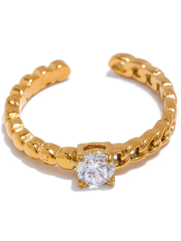 Gold ring with a diamond