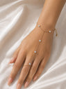 Gold Crystal Hand Chain Bracelet QROSH