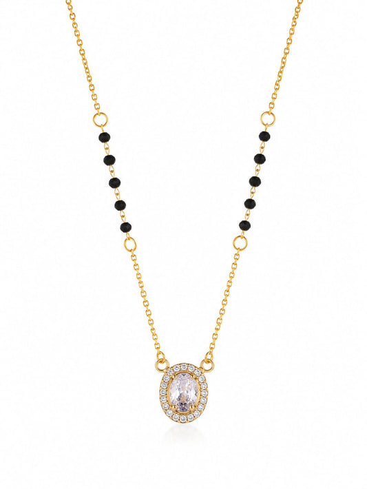 Classic Oval Halo Mangalsutra QROSH