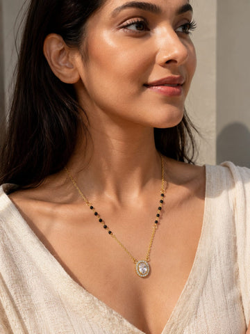 Classic Oval Halo Mangalsutra QROSH