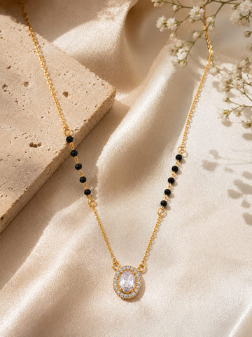 Classic Oval Halo Mangalsutra QROSH