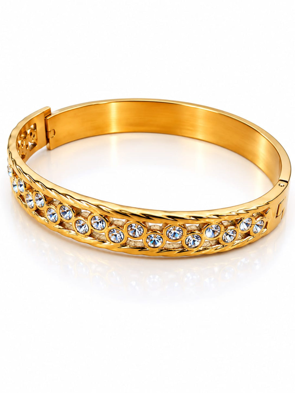 Classic Gold Plated Diamond Bangle QROSH