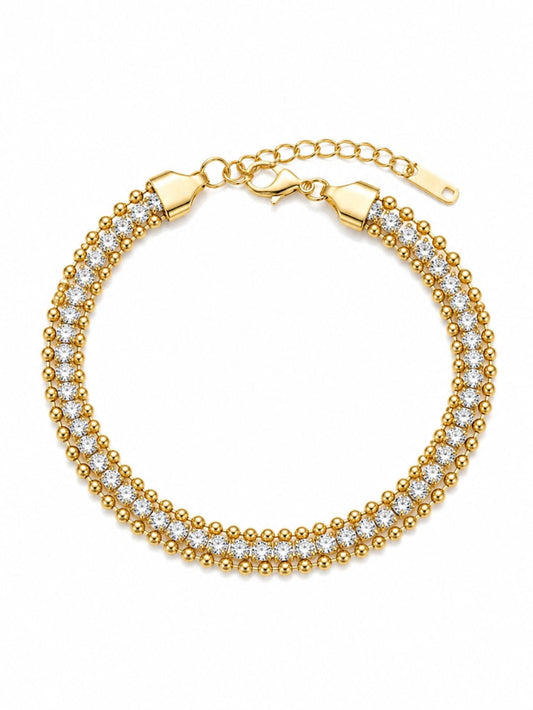 Gold Multi Lyer Tennis Bracelet QROSH