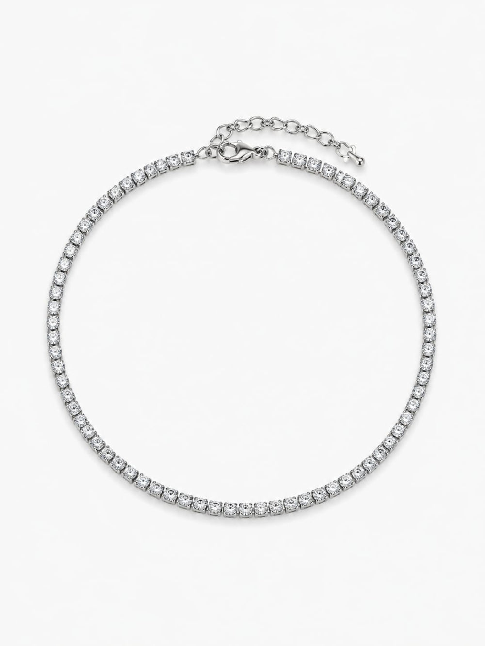 Sterling Silver Tennis Anklet QROSH