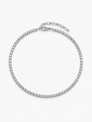 Sterling Silver Tennis Anklet QROSH