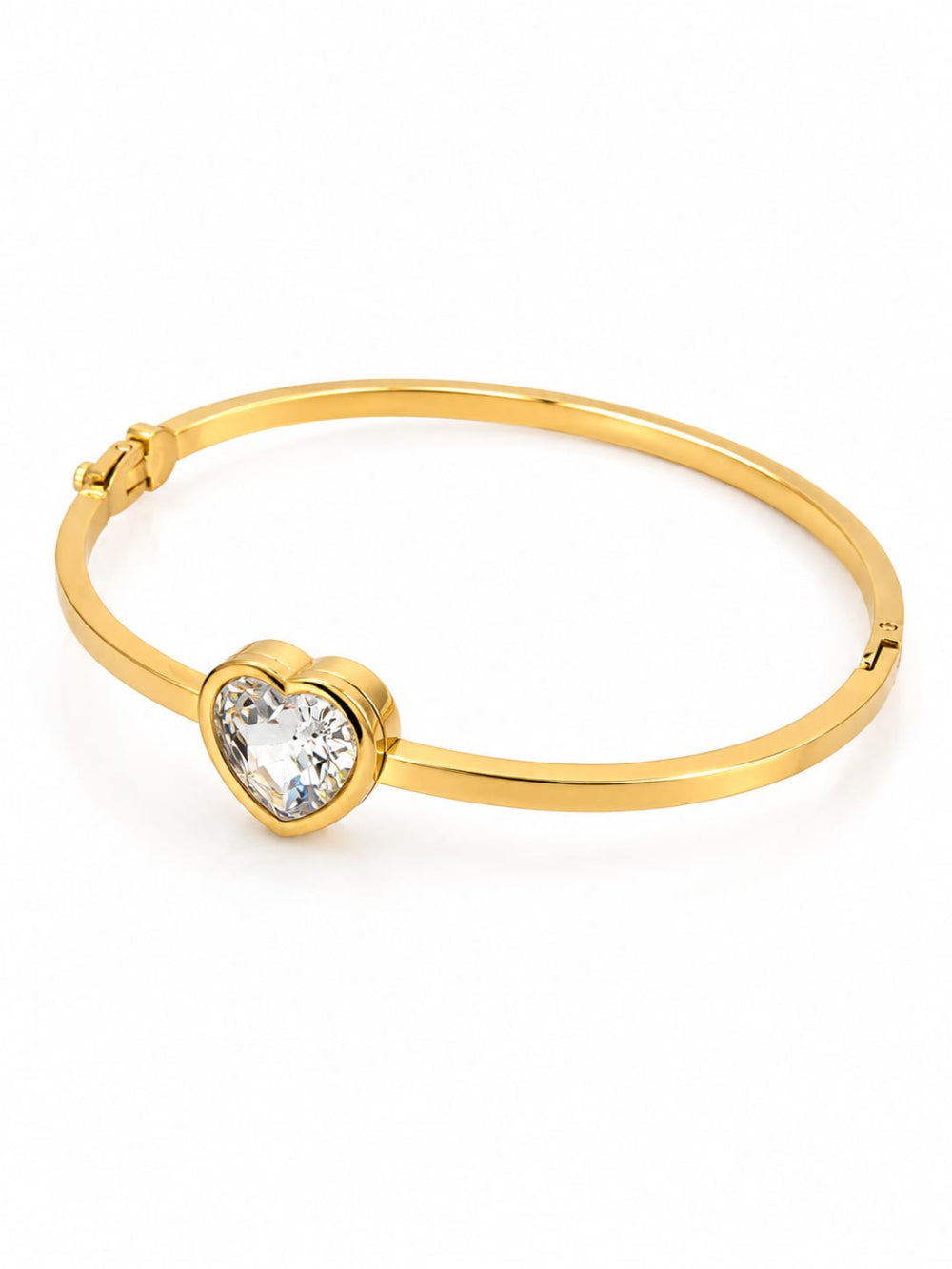 Luxury Gold Heart Diamond Bangle QROSH