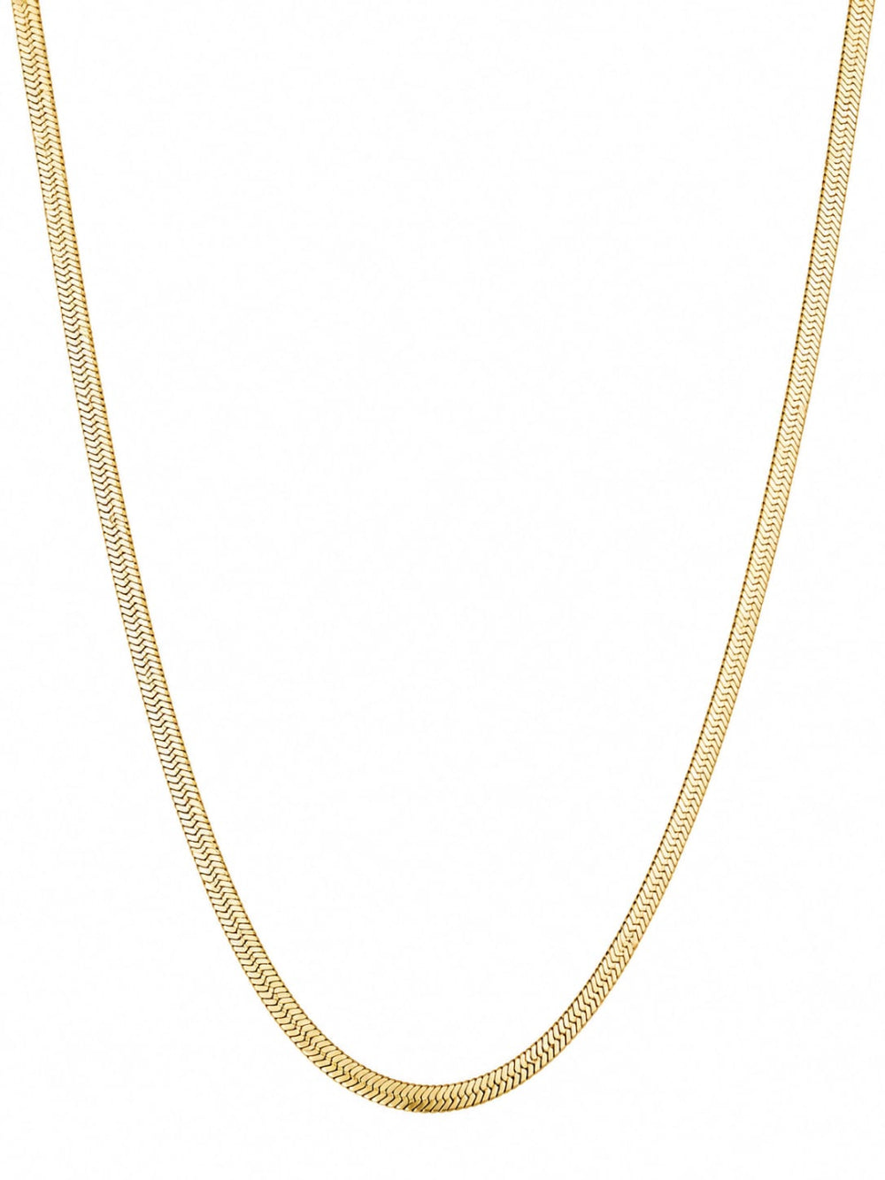 Gold Tone Herringbone Chain For Men QROSH