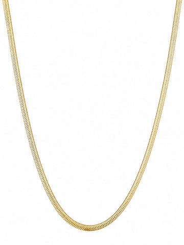 Gold Tone Herringbone Chain For Men QROSH
