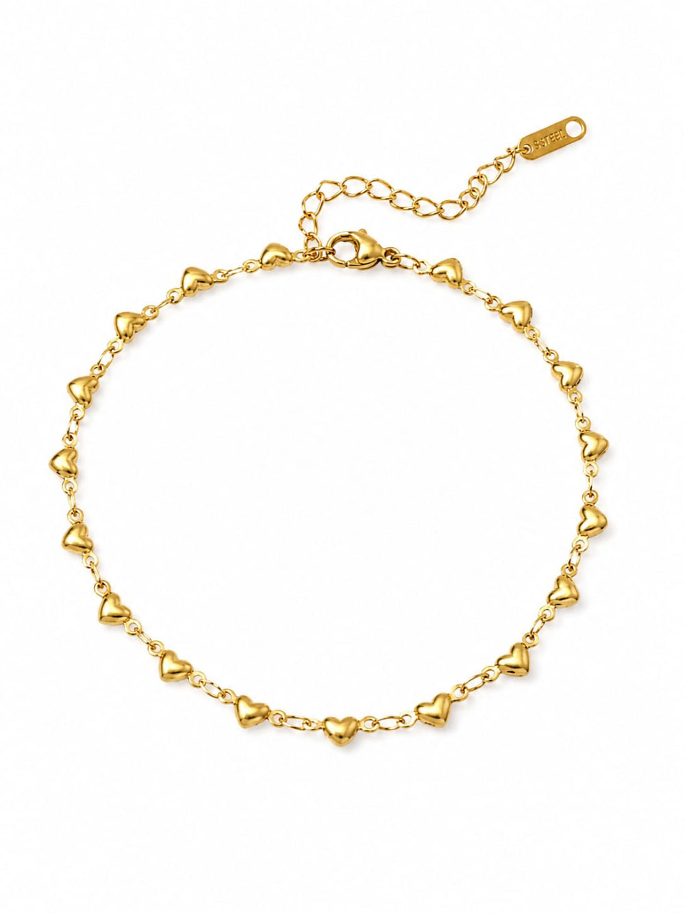 Dainty Gold Heart Anklet QROSH