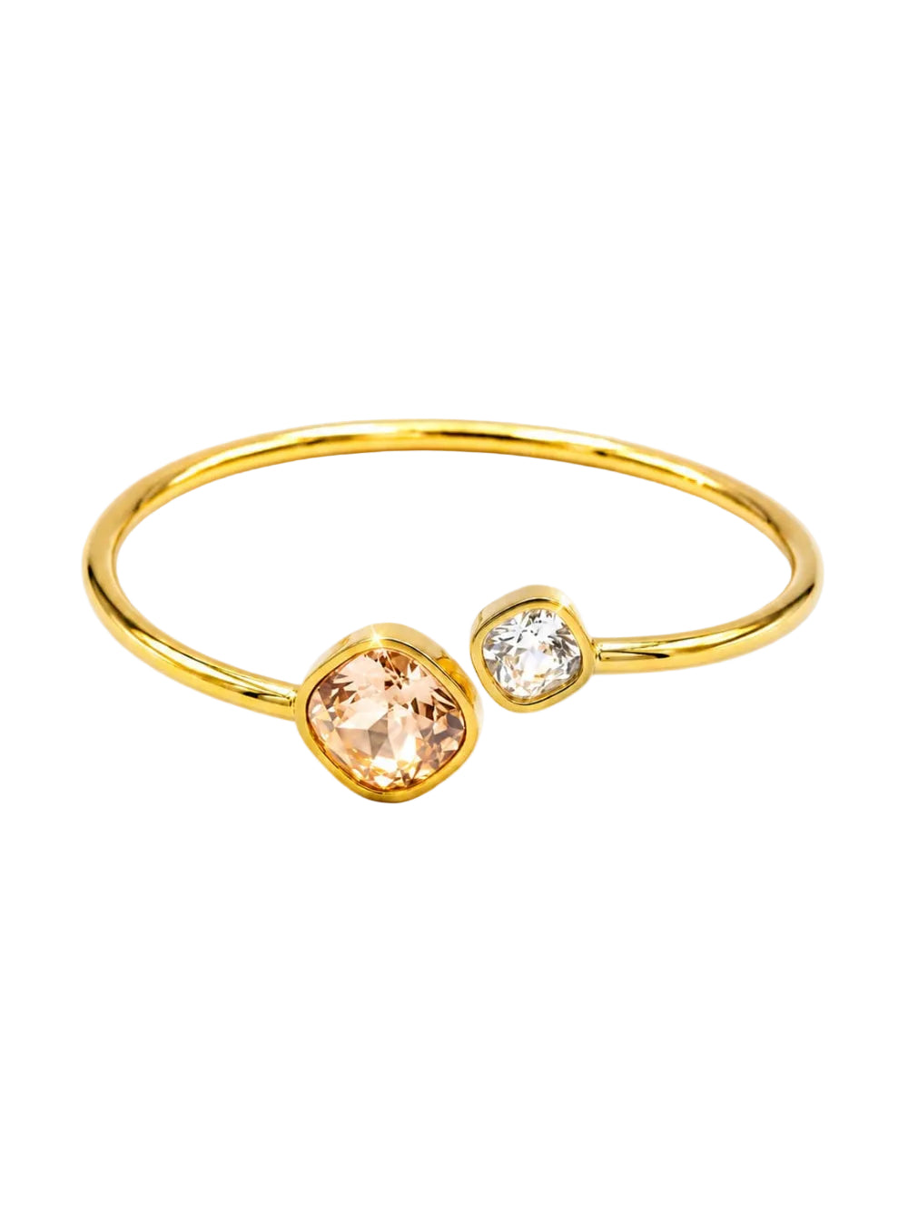 Dual Stone Open Cuff Bangle QROSH