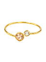 Dual Stone Open Cuff Bangle QROSH