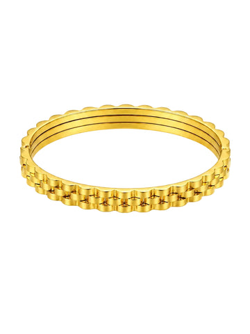 Gold Plated Textured Bangle QROSH