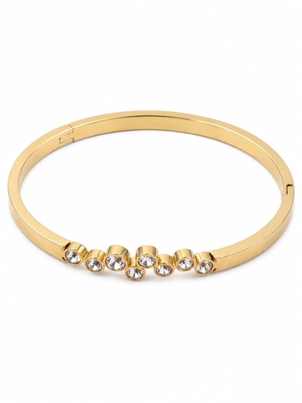 Crystal Embellished Gold Bangle QROSH