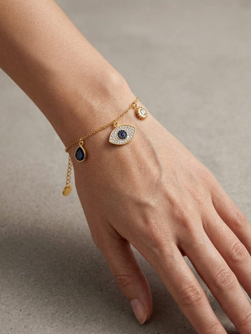 Evil Eye Charm Chain Bracelet QROSH