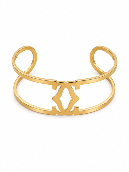 Gold Tone Double Band Bangle QROSH
