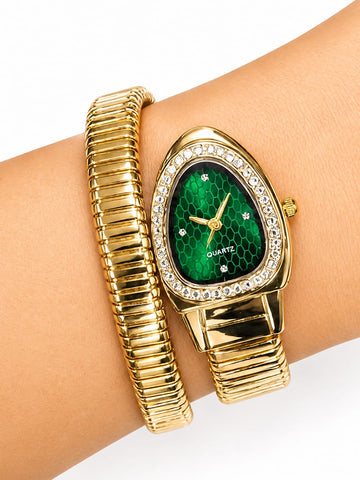 Gold Coil Bracelet watch QROSH