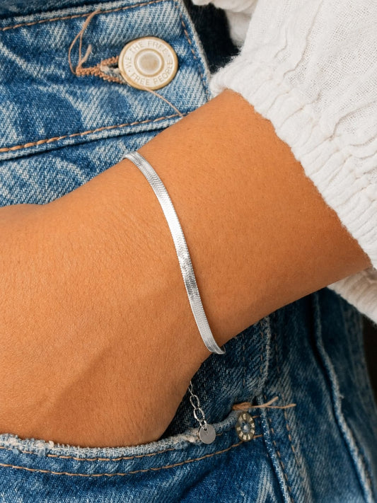 Minimalist Couple Silver Bracelet QROSH