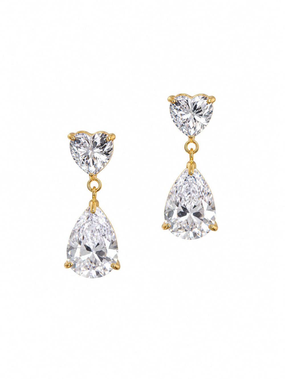 Heart Pearl Crystal Drop Earrings QROSH
