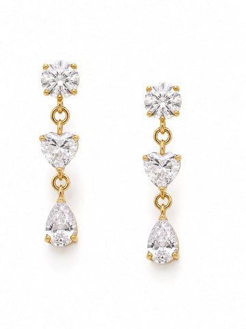 Heart Charm Crystal Earring QROSH