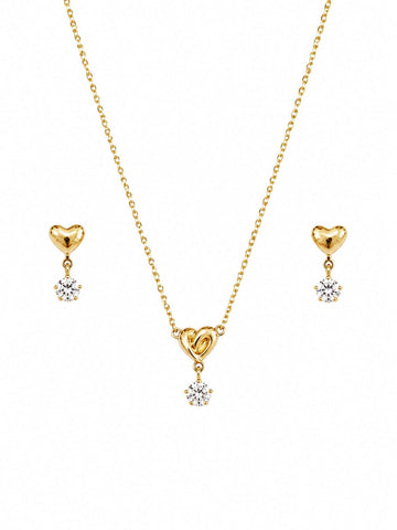 Heart Gold Pendant Set QROSH