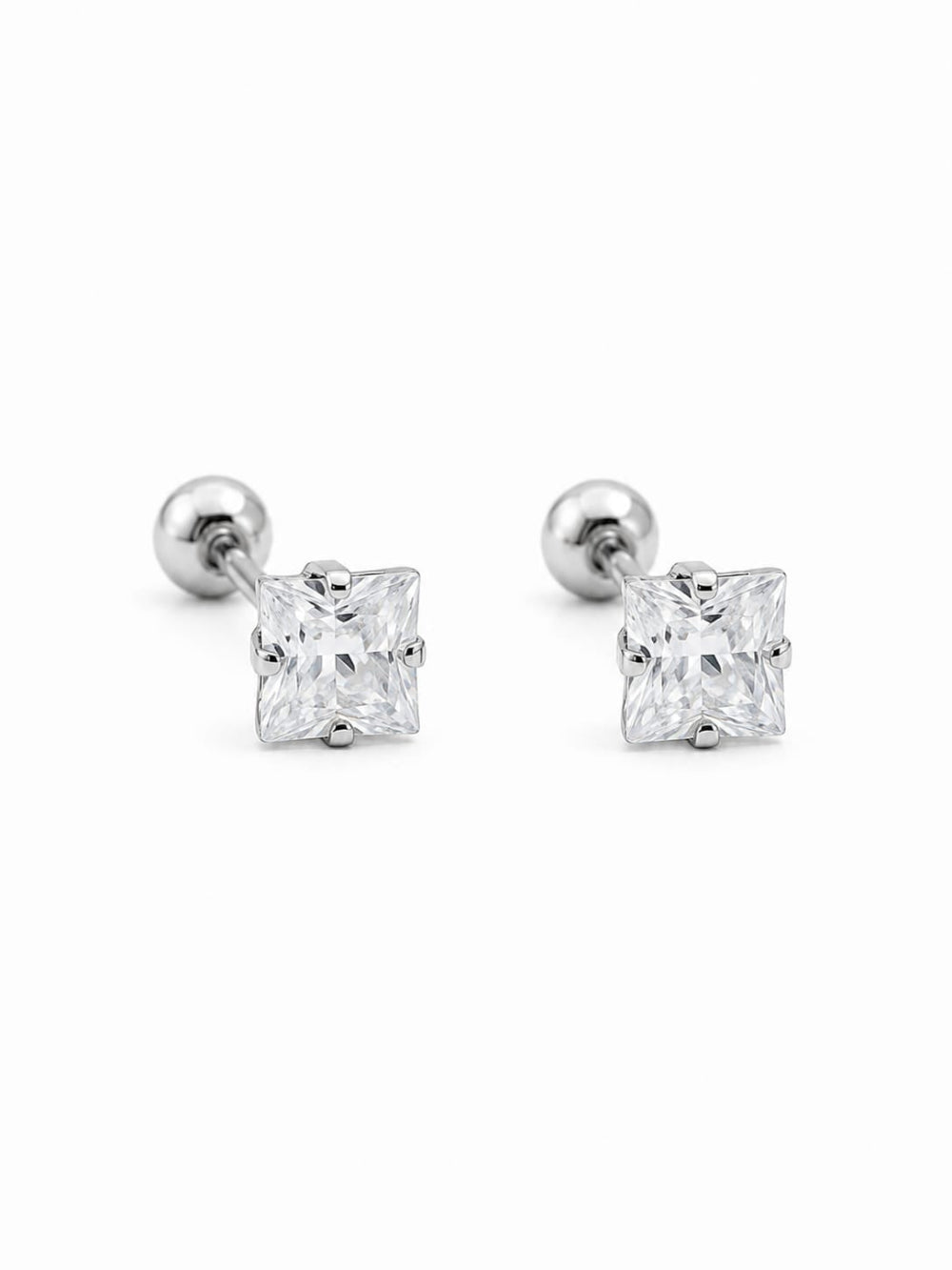 Square CZ Stud Earrings QROSH