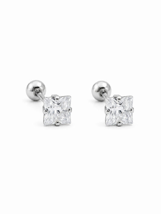 Square CZ Stud Earrings QROSH