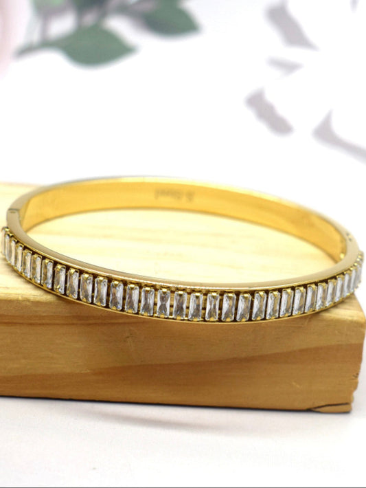 Classic Gold Plated Diamond Bangle QROSH