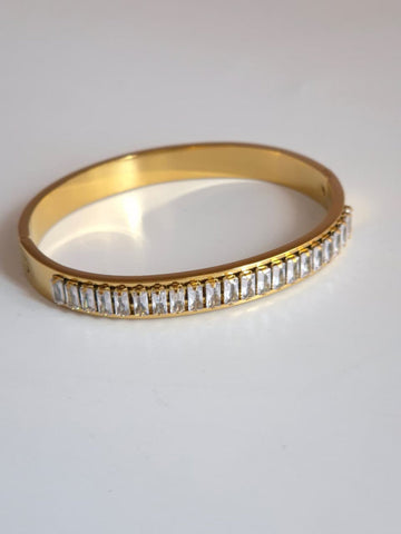 Classic Gold Plated Diamond Bangle QROSH