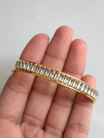 Classic Gold Plated Diamond Bangle QROSH