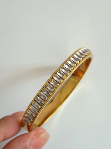 Classic Gold Plated Diamond Bangle QROSH