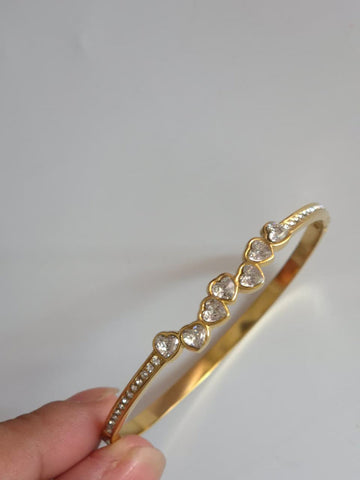 Sparkling Gold Designer Bangle QROSH
