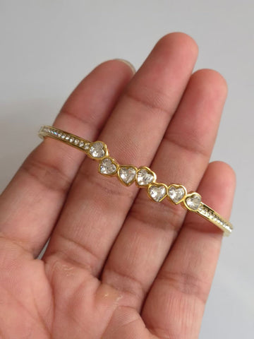 Sparkling Gold Designer Bangle QROSH