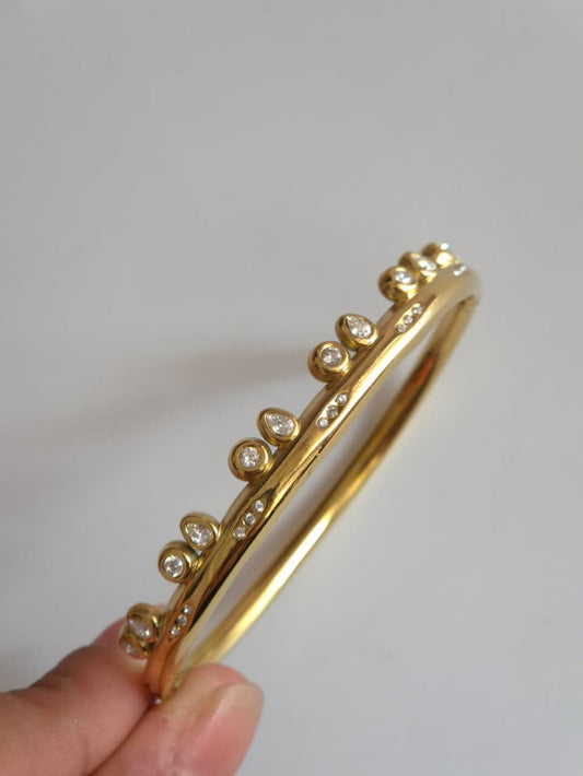 Chunky Gold Coil bangle QROSH