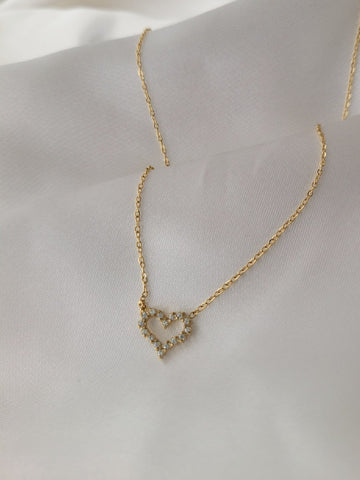 18K Gold-Plated Blingy Heart Pendant QROSH