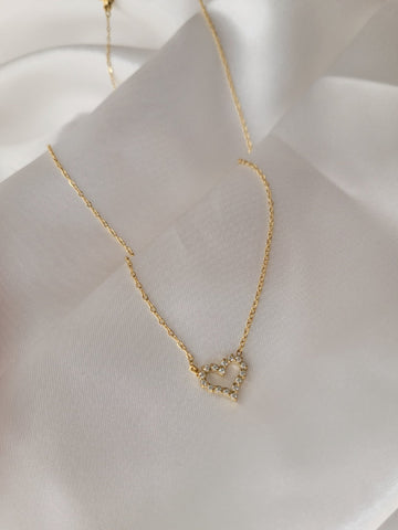 18K Gold-Plated Blingy Heart Pendant QROSH
